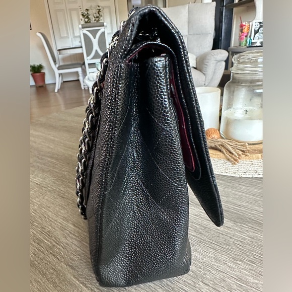 CHANEL Caviar Black Maxi Double Flap Classic Bag ( interior damage) - Picture 14 of 17
